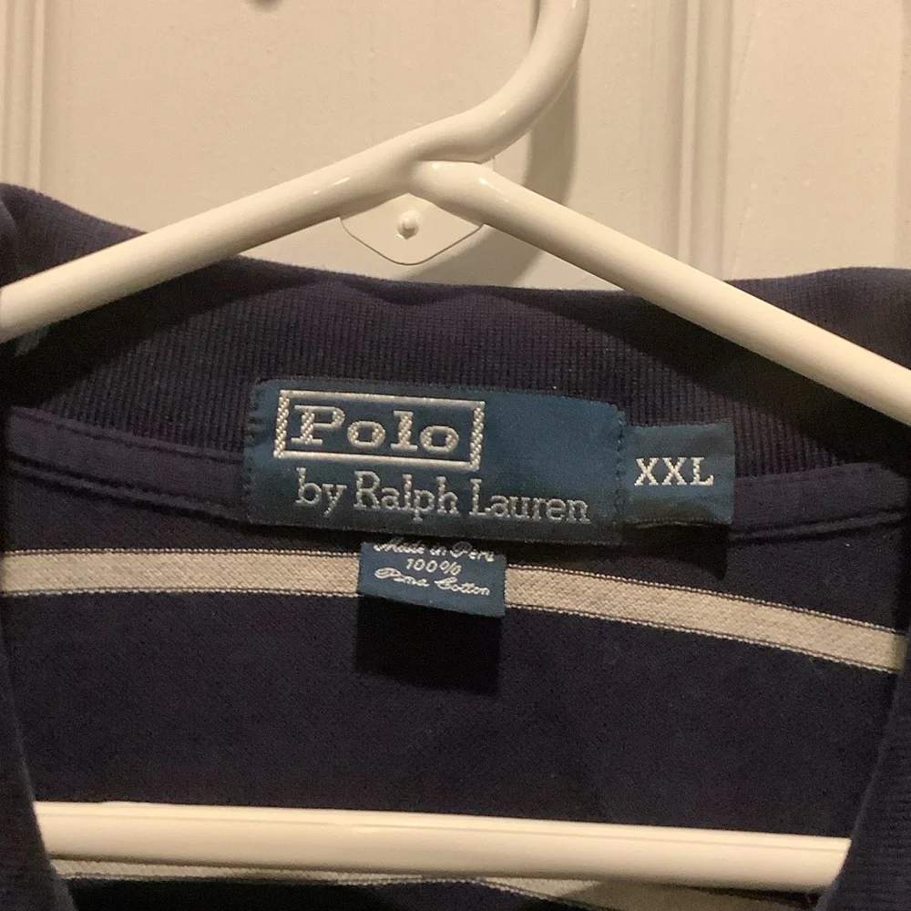 Polo‎ by Ralph Lauren Men's Navy and White Striped Polo
